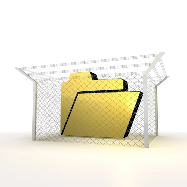 Isolated metallic barbed folder 3d icon symbol — Stock Photo, Image