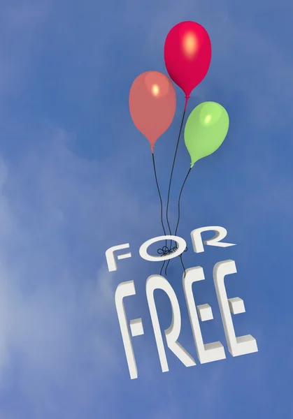 Colorful For sale balloons flying in the sky — Stock Photo, Image