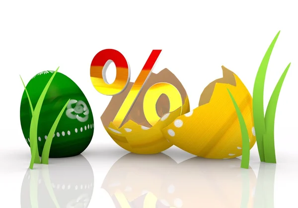 Відсотків для продажу значок знижки на великоднє яйце Стокове Зображення