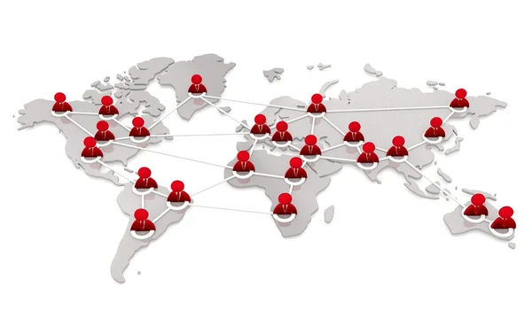 Red de hombres de negocios metálicos internacionales aislados Fotos De Stock