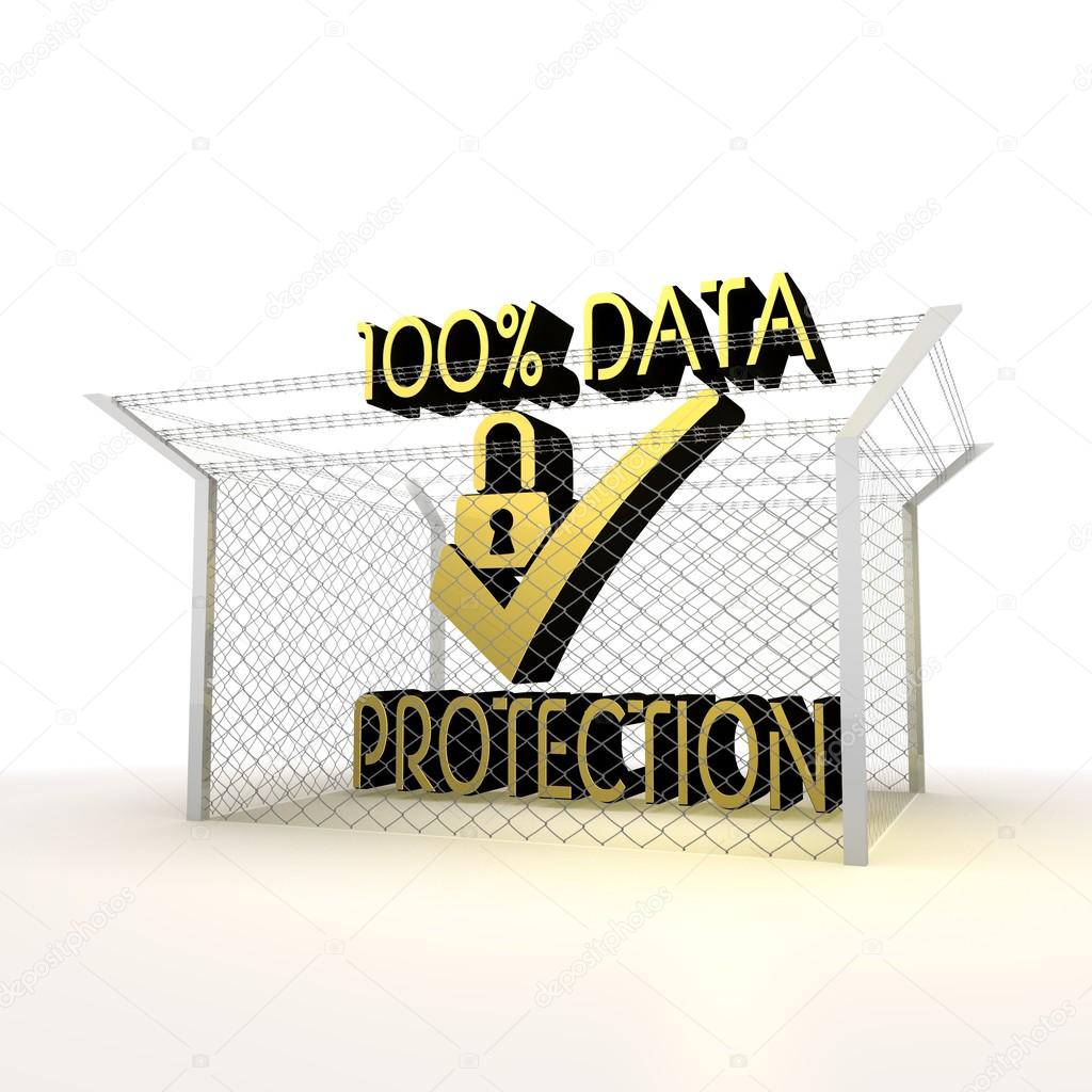 Isolated metallic barbed cent percent data protection icon