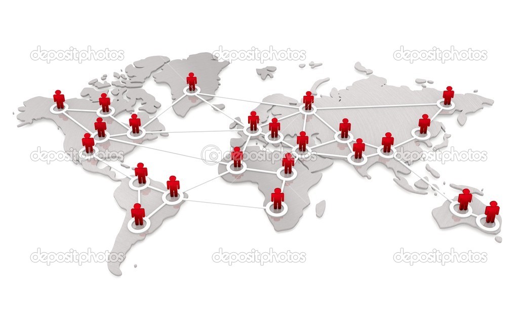 Isolated international digital map man network
