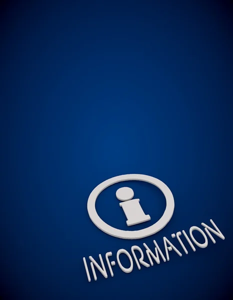 Edles Informationssymbol vor blauem Hintergrund — Stockfoto