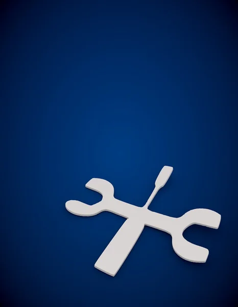 Simbolo meccanico su sfondo blu — Foto Stock