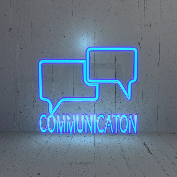 Λάμπει εικονίδιο επικοινωνίας σε ένα κομψό περιβάλλον — Φωτογραφία Αρχείου