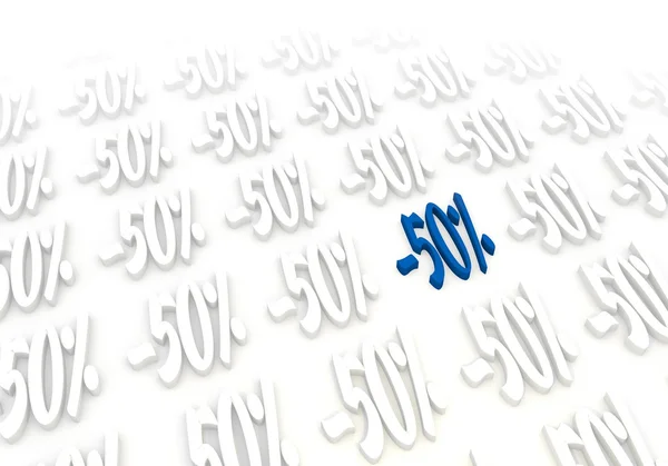 Εικονίδιο έκπτωση 50 ercentage σε ένα κομψό λευκό φόντο — Φωτογραφία Αρχείου