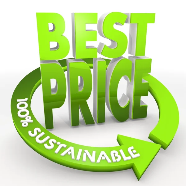 100 percent sustainable best price icon in a white background — Stock Photo, Image