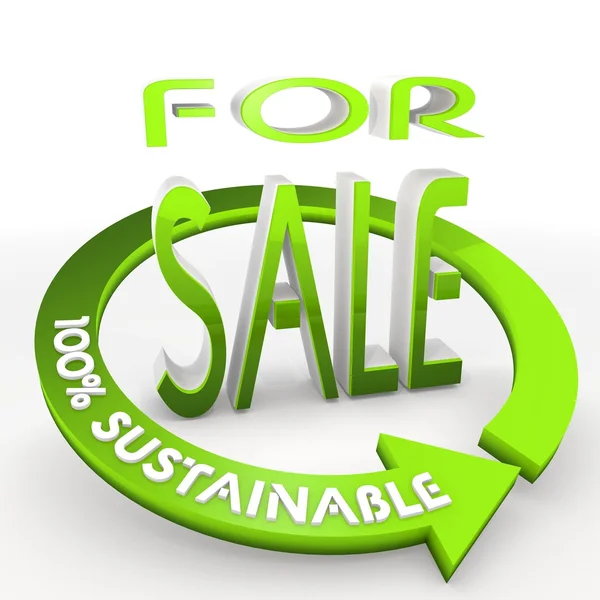 For sale 100 percentage sustainable icon in a white background — Stock Photo, Image