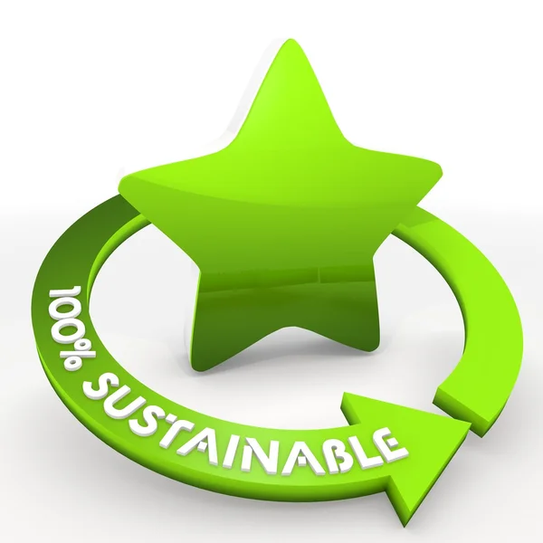 100 percentage sustainable ecological star Illustration — Stock Photo, Image