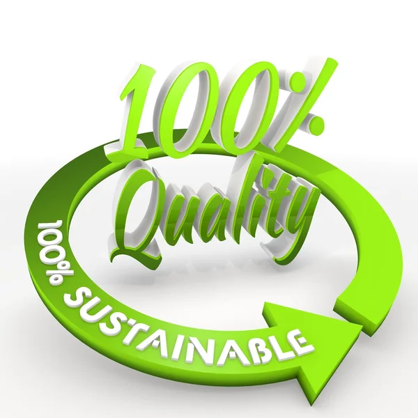 100 percentage sustainable 100 percentage quality Illustration — Stock Photo, Image