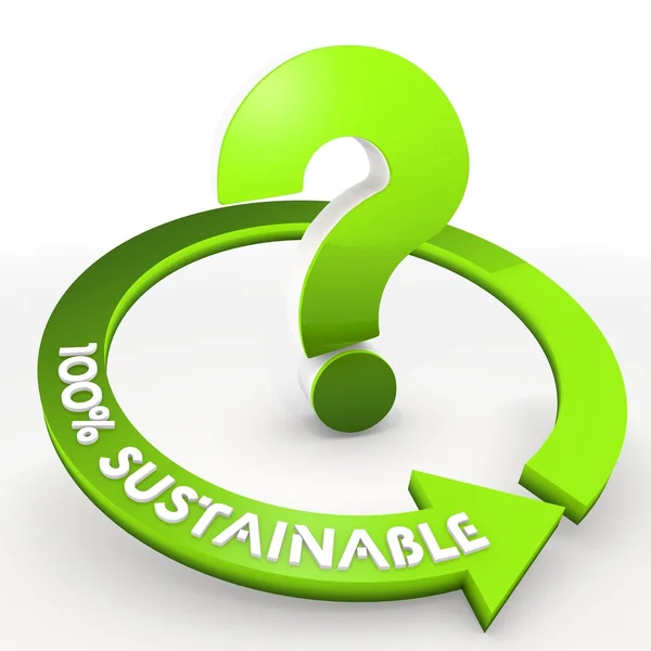 100% sostenibile eco punto interrogativo Illustrazione — Foto Stock