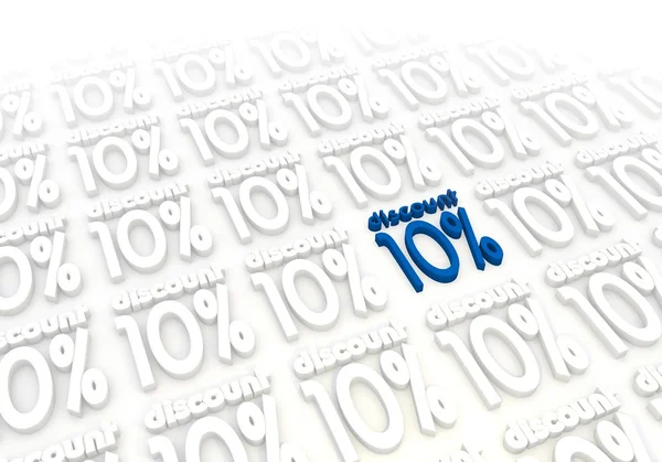 10% Rabatt-Symbol in einem stilvollen weißen Hintergrund — Stockfoto