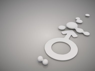 izole modele adam sembolü şık gri bir arka planda