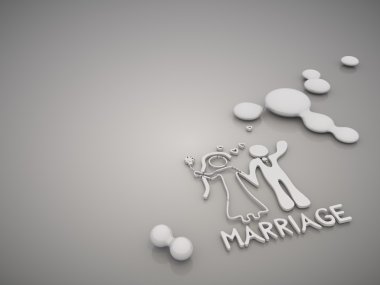 símbolo de matrimonio elegante en un elegante fondo gris