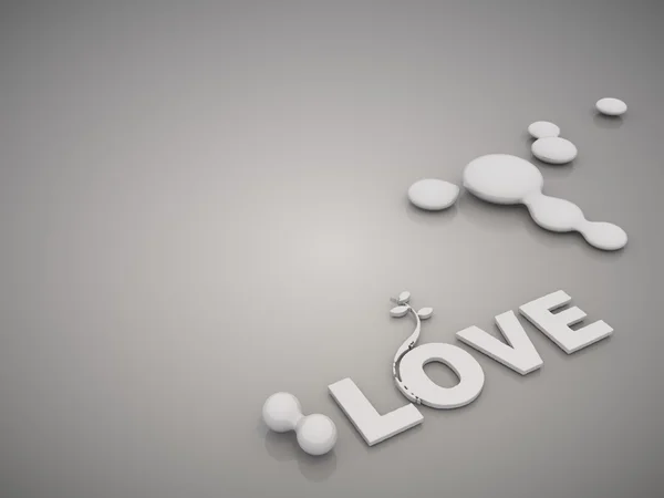Símbolo de amor metálico em um fundo cinza elegante — Fotografia de Stock