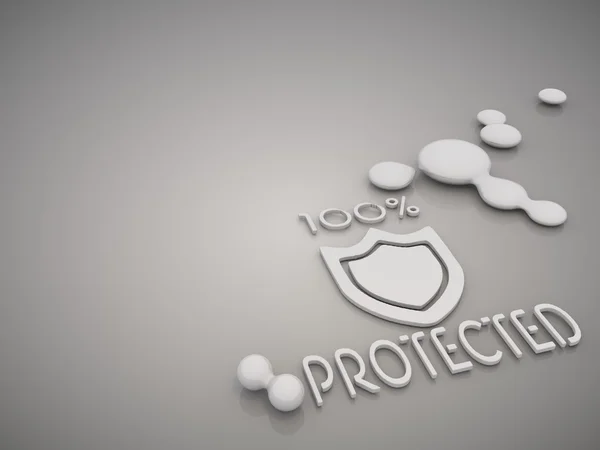 100 Percentage protected symbol in a stylish grey background — Stock Photo, Image