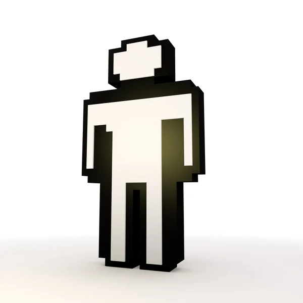 Pixel man pictogram symbool in een stijlvolle witte achtergrond — Stockfoto