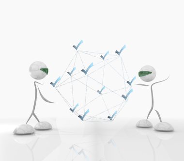 Siber checknetwork iki fütüristik karakterlerle