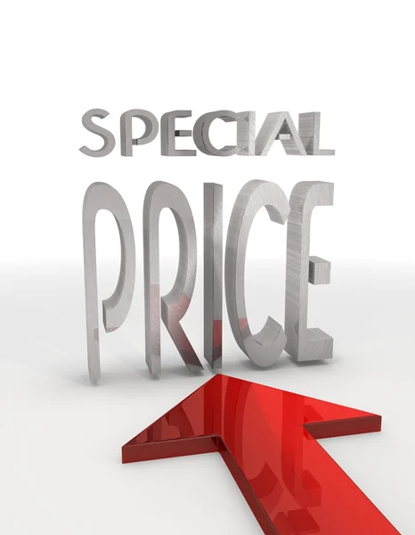 Special price icon icon with red arrow in a white back ground — Stock Photo, Image