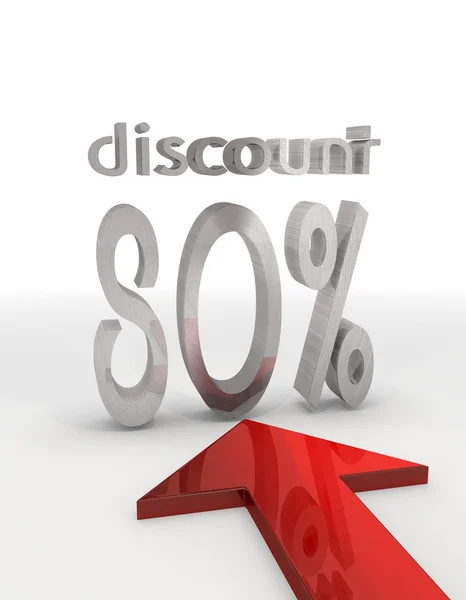 Isolated 80 percentage icon with red arrow — Stock Photo, Image