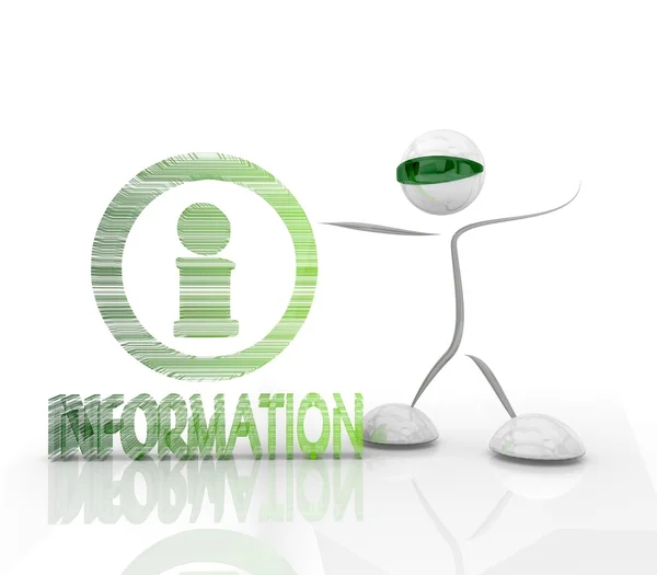 Isolated information icon with futuristic characters in a white — Stock Photo, Image