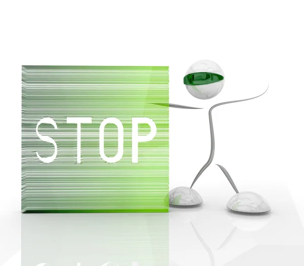 Icona di stop con un carattere futuristico su sfondo bianco — Foto Stock