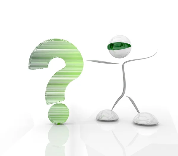 Question mark icon with a futuristic character — Stock Photo, Image