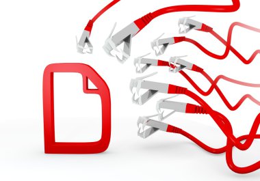 Siber ağ tarafından saldırıya belge simgesi