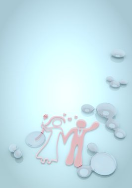3d render of a harmoniously marriage symbol clipart