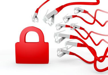 secure symbol attacked by a cyber network