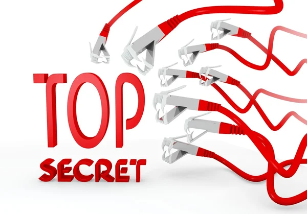 Top secret icon attacked by a cyber network — Stock Photo, Image