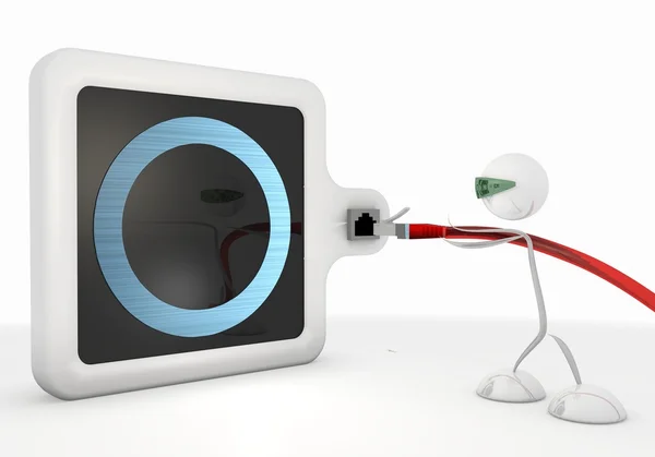 Kreis-Ikone mit futuristischem 3D-Charakter — Stockfoto