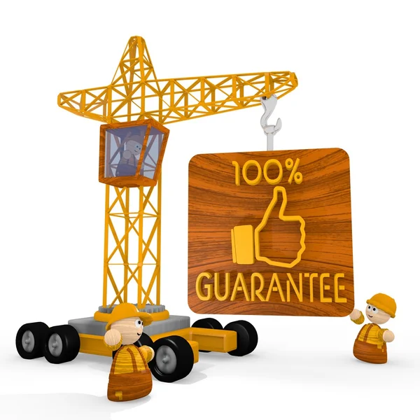 Illustration of a best guarantee icon with a crane — Stock Photo, Image