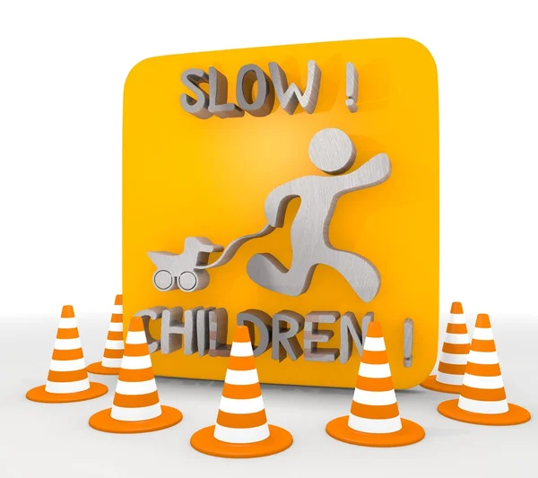 3d gráfico de un icono de niños lentos aislados —  Fotos de Stock