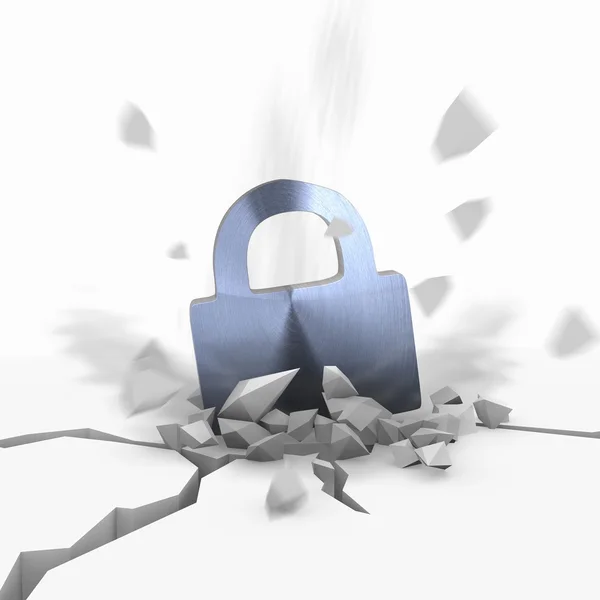 Illustration of a isolated secure icon fallen from sky — Stock Photo, Image
