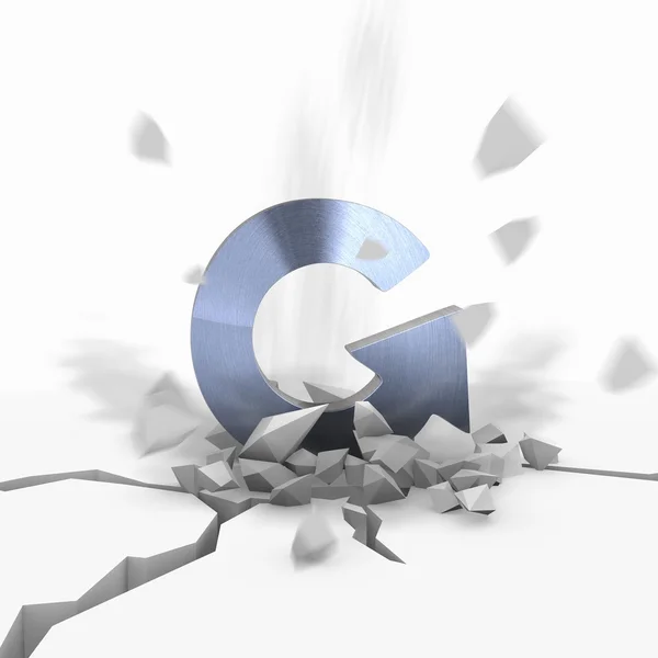 3d render of a explosive repeat icon fallen from sky — Stock Photo, Image