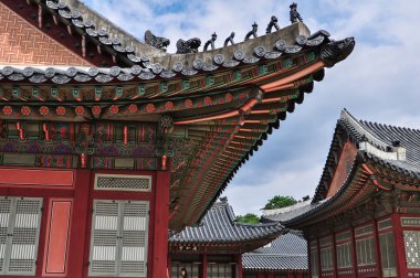 Gyeongbokgung Kraliyet Sarayı çatı Seul