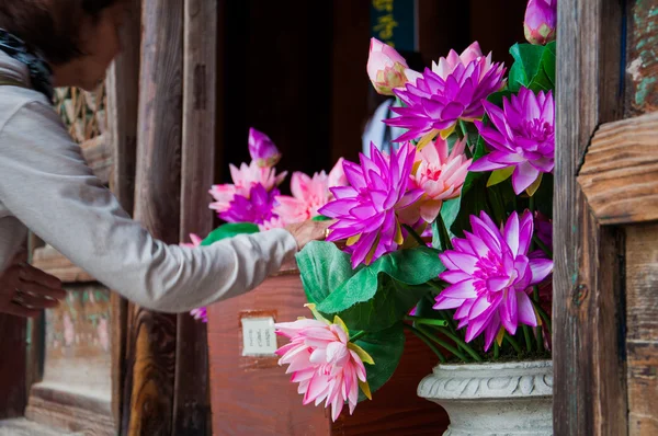 bulguksa Tapınağı'nda Lotus çiçekleri