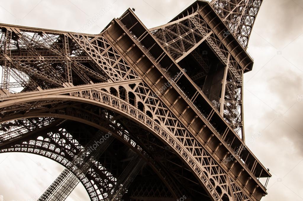 Vintage Eiffel Tower, Paris, Frnace