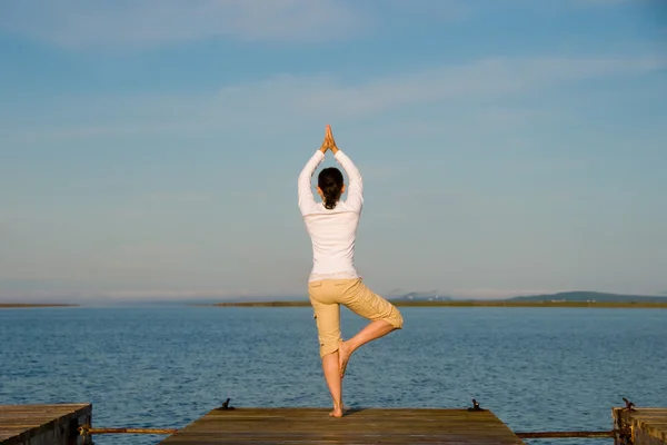 Donna di yoga Foto Stock