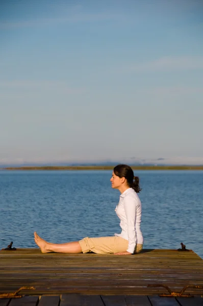 Yoga kvinna Stockfoto