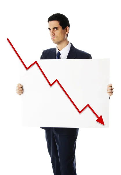 Man with bankrupt sign — Stock Photo, Image