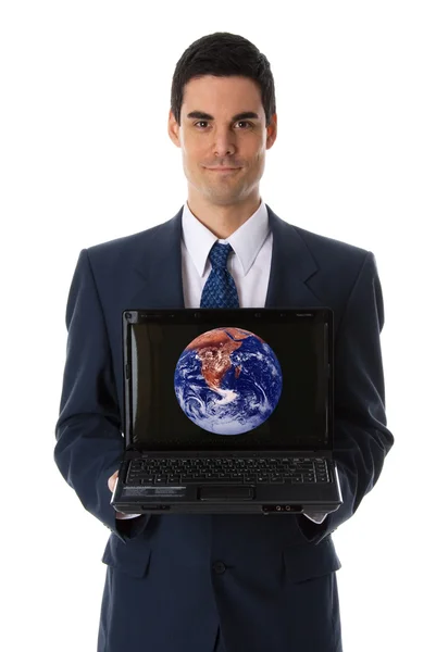 Showing laptop — Stock Photo, Image