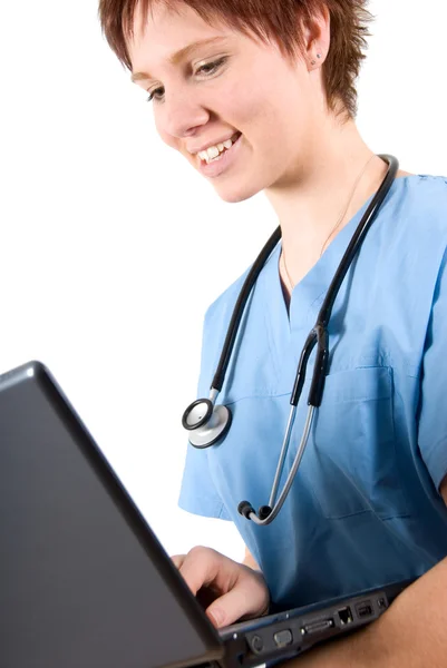 Laptop médico — Fotografia de Stock