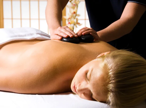 Hot Stone Massage — Stock Photo, Image