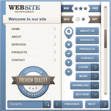 web tasarım vektör öğeleri kümesi