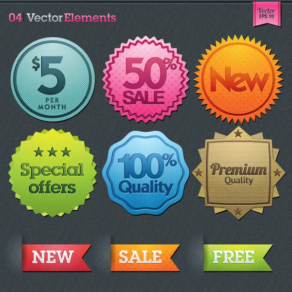 Set de etiquetas en venta — Vector de stock