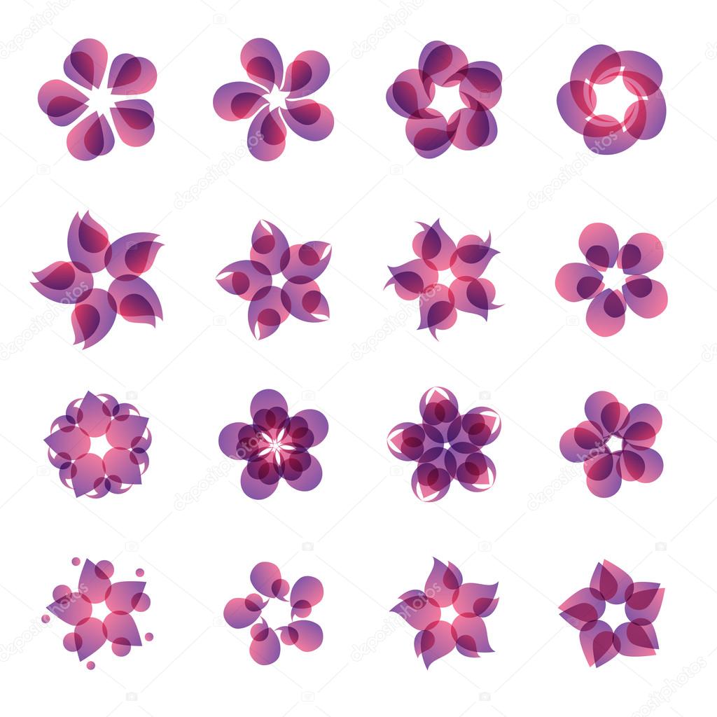 Set of flower icons