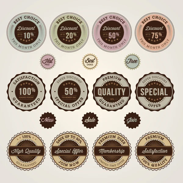 Set of sale and discount labels and stickers — Stockvector