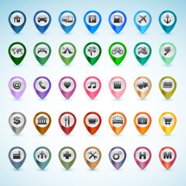 Set of GPS icons clipart